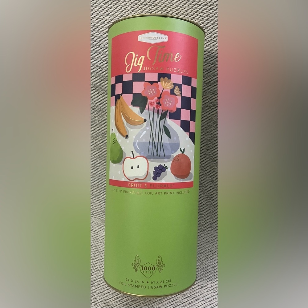 DesignWorks Ink. Jig Time Jigsaw Puzzle - Green and Pink